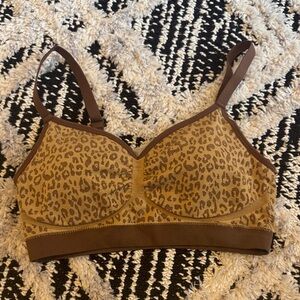 [ Leopard Print Brown Women's Bra ]